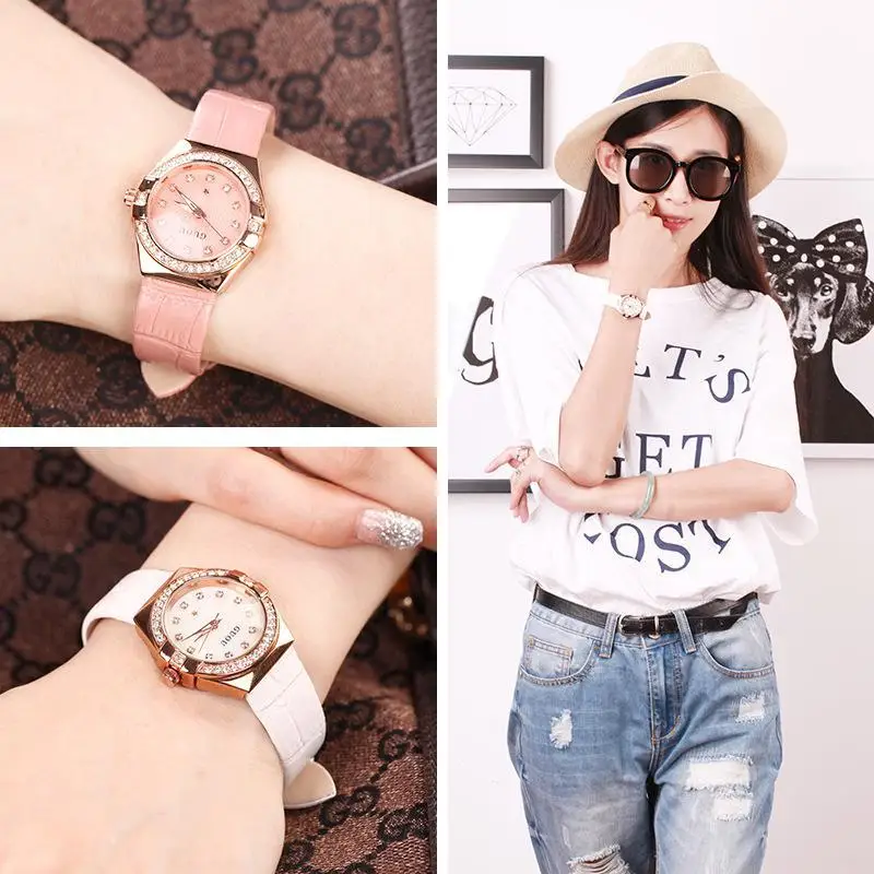 2018 новые женские Часы GUOU Модные повседневные кварцевые часы со стразами ЖЕНСКИЕ