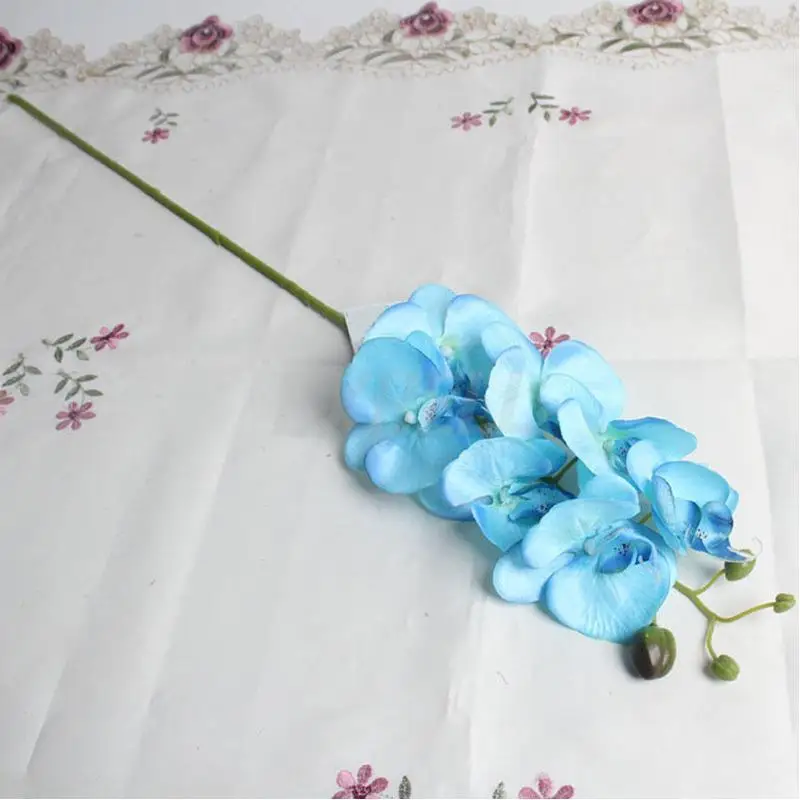 Искусственная бабочка цветок белой орхидеи шелк + пластиковая фаленопсис для