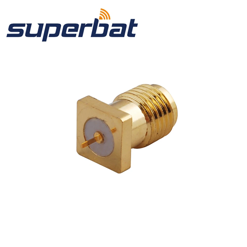 Superbat 10pcs SMA thru hole Panel Mount Female with TAB Terminal RF Coaxial Connector