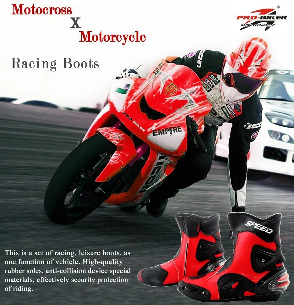 PRO-BIKER SPEED BIKERS; ботинки для мотогонок; ботинки для езды на мотоцикле; мужские ботинки для мотокросса по бездорожью; байкерские ботинки; Байкерская обувь; A004