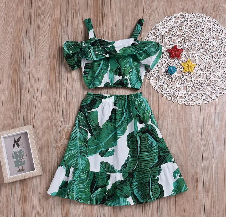 Розничная продажа лето 2019 хлопковый зеленый узор в виде банановых листьев для