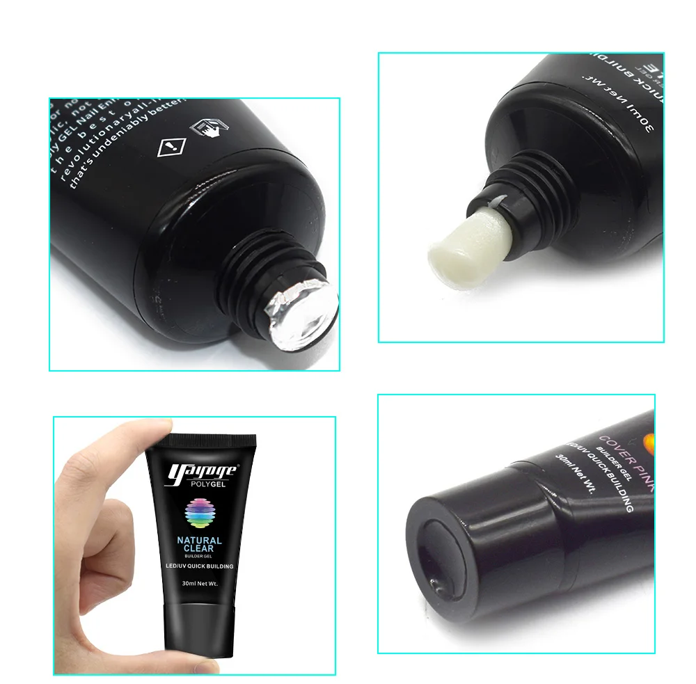 Yayoge Poly Gel Kit 18W Мини УФ LED Lamp Nail Builder Gel For расширение Лаки лак для ногтей полигель быстрый жесткий акриловый здания