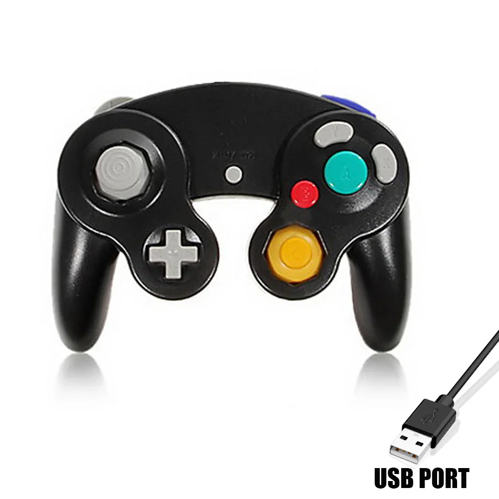 Игровая Ударная вибрация джойстика для Ninten GameCube контроллер для Pad два интерфейса многоцветный дополнительный геймпад для wii - Цвет: USB port 0