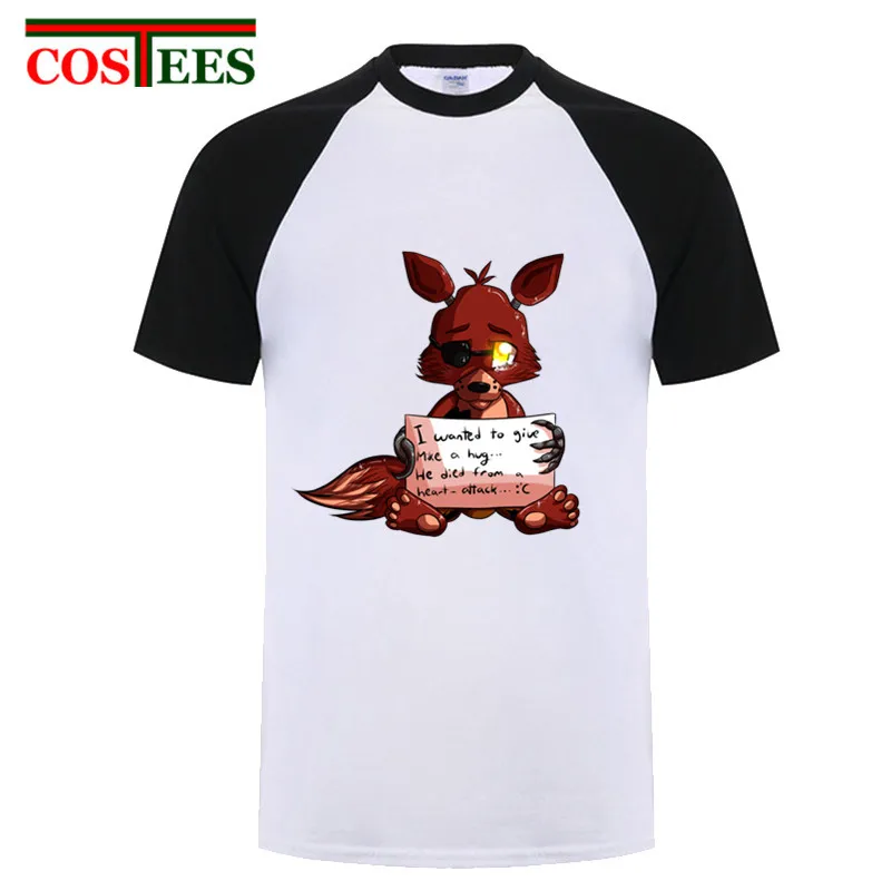 Короткий рукав FNAF плюшевая Foxy мужская футболка Летняя хип хоп хлопковая Футболка