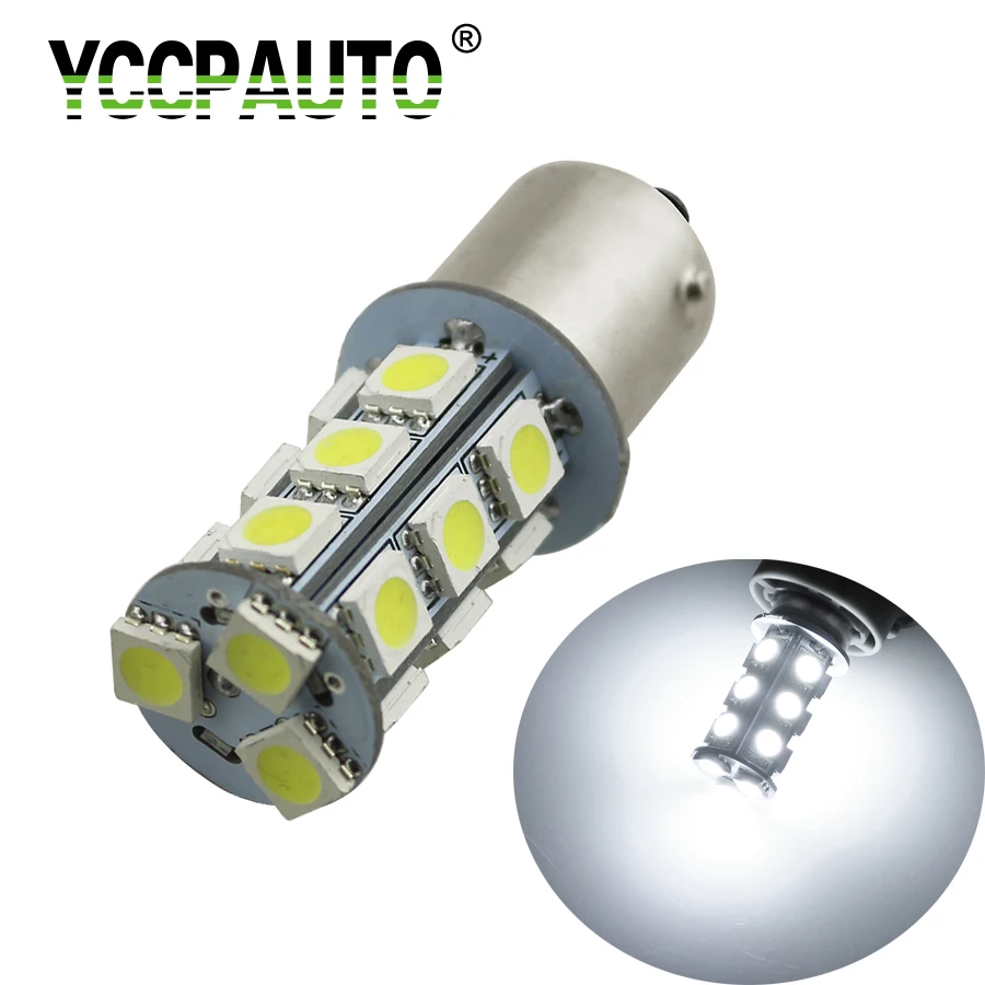 YCCPAUTO BA15S BAY15D 7443 3156 3157 7440 белый светодиодный светильник задний указатель поворота автомобиля Резервное копирование лампа 1156 1157 T20 T25 5050 18SMD DC12V