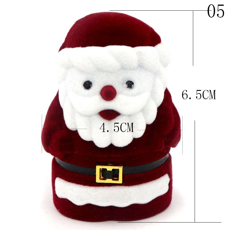 Style 5 white red Бархатная мультяшная животные панда Санта Клаус Ювелирная Подарочная коробка Свадебная коробочка для обручальных колец для ожерелья Серьги Браслет Упаковка - Цвет: Style 5 white red