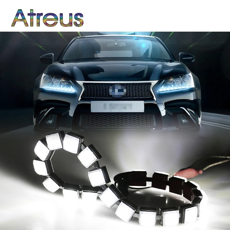 Atreus Автомобильный светодиодный дневной свет для Audi a6 a3 BMW e90 e46 e39 Mercedes w203 w204 w205 Benz