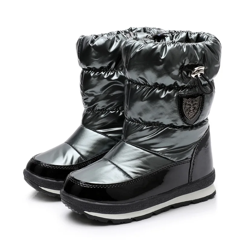 

Детские зимние ботинки в русском стиле, теплые зимние утепленные плюшевые водонепроницаемые детские кроссовки, резиновые ботинки для ката...