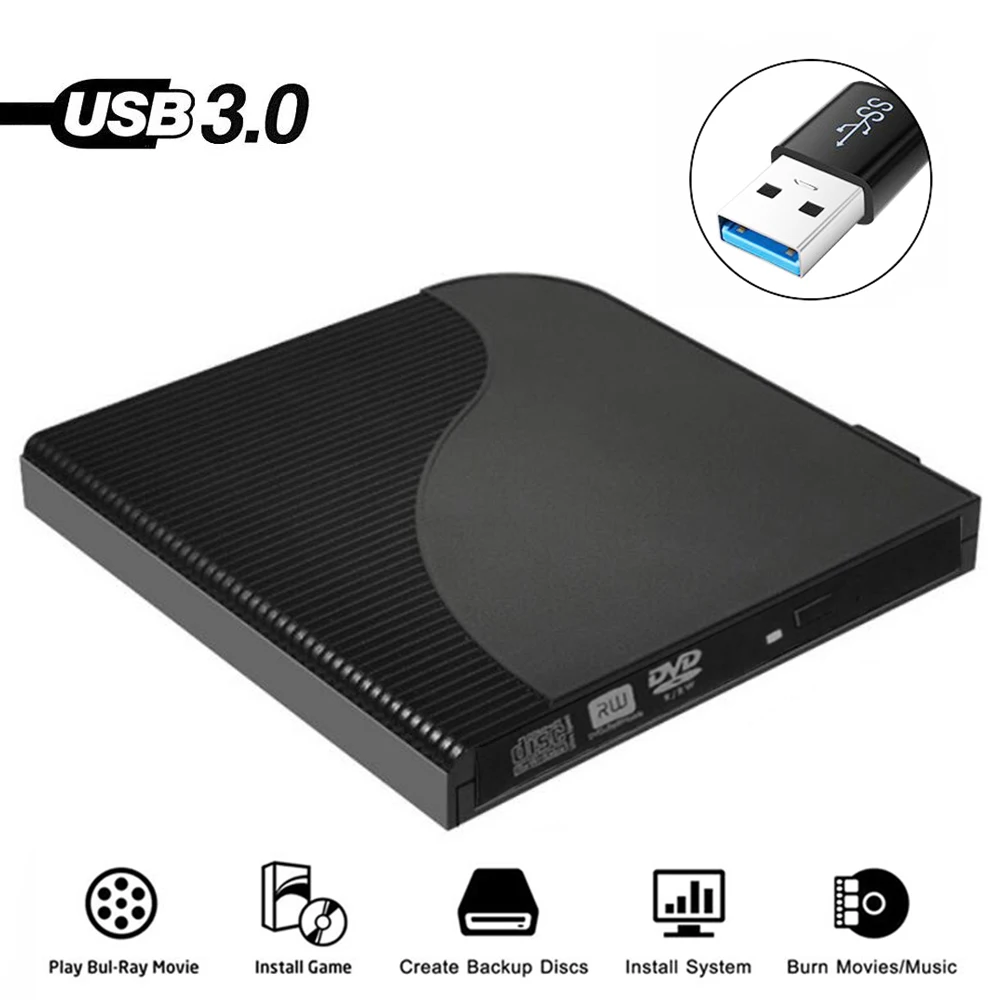 Портативный DVD-привод USB 3 0 внешний с отверстиями для iMac/MacBook/ноутбука | Компьютеры