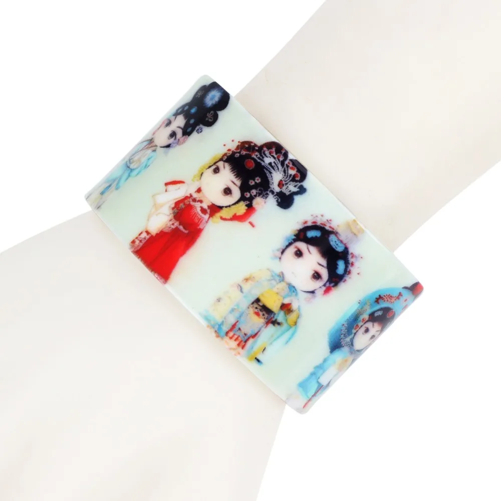 Пластиковые Мультяшные милые китайские браслеты WEVENI в стиле оперы театра