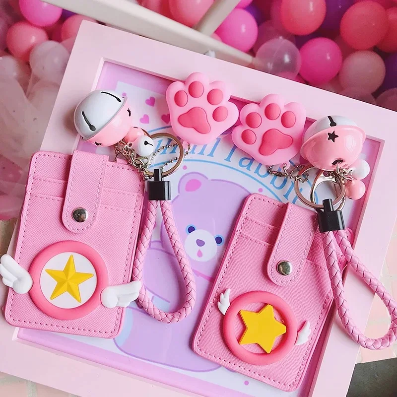 Карта аниме Captor Sakura Косплей розовая пантера милый банк автобус карта сумка колокольчик набор держатель для карт аксессуары подарок