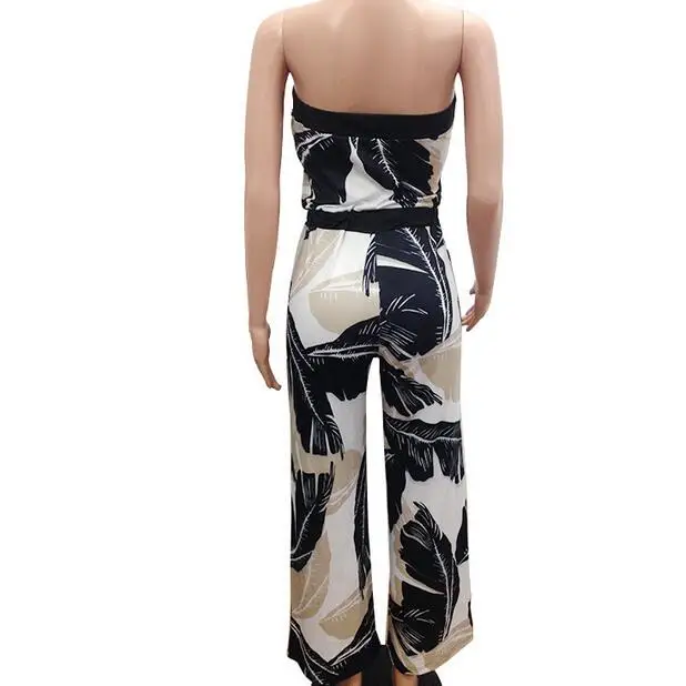 2019 печатные комбинезоны женский кожаный комбинезон без бретелек рукавов оборки