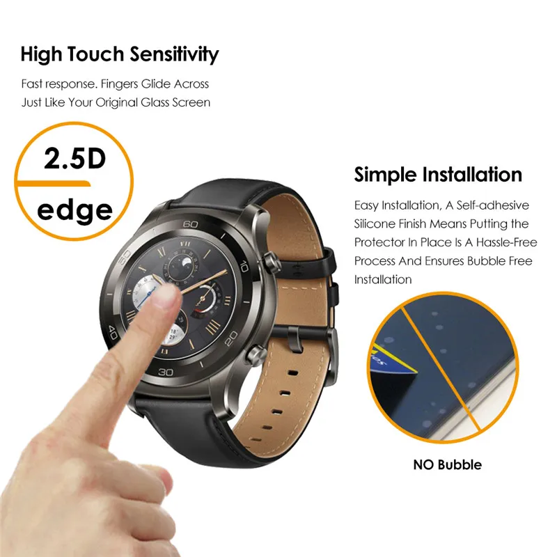 Qosea Для Huawei Watch 2 Ультра тонкий 2.5D Закаленное Стекло Анти стук 9 H Ясно Smart Экран