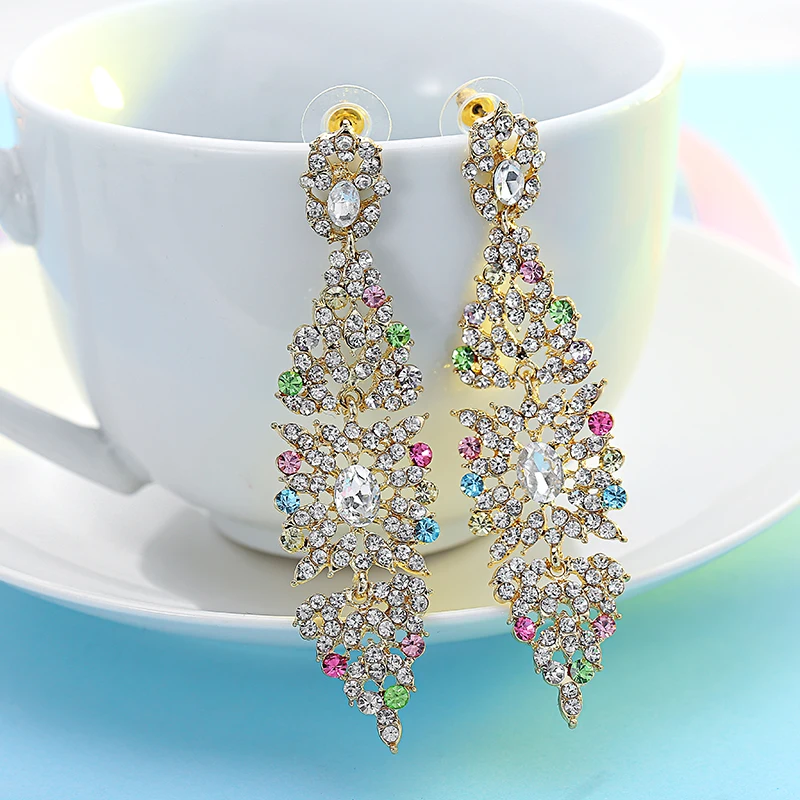 Винтажные ажурные серьги с кисточками классические длинные в форме капли воды