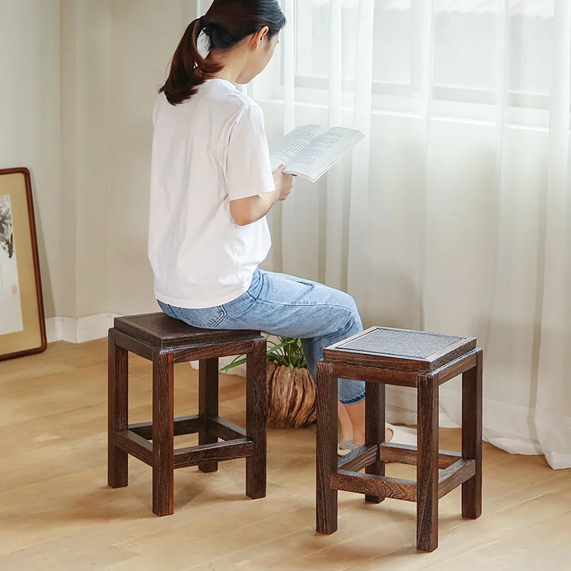 Японский Античный Деревянный винтажный стул из дерева павловнии традиционная