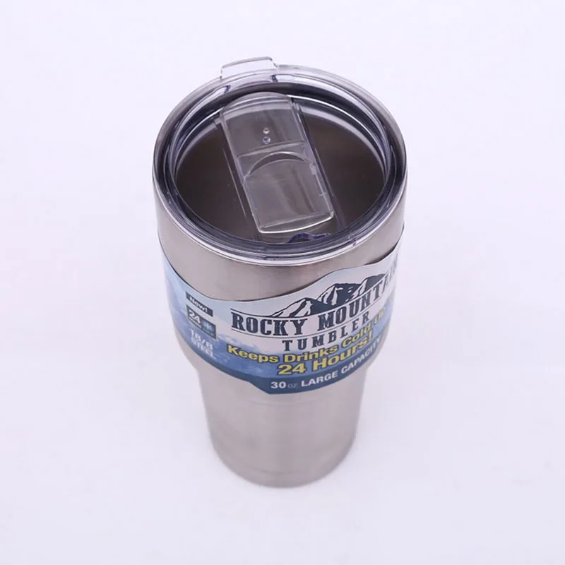slide cover cup 1 шт. 304 стакан из нержавеющей стали 30 унций Изолированная Вакуумная чашка дорожная кружка бутылка для воды пивные кофейные кружки для спорта на открытом воздухе и путешествий - Цвет: slide cover cup