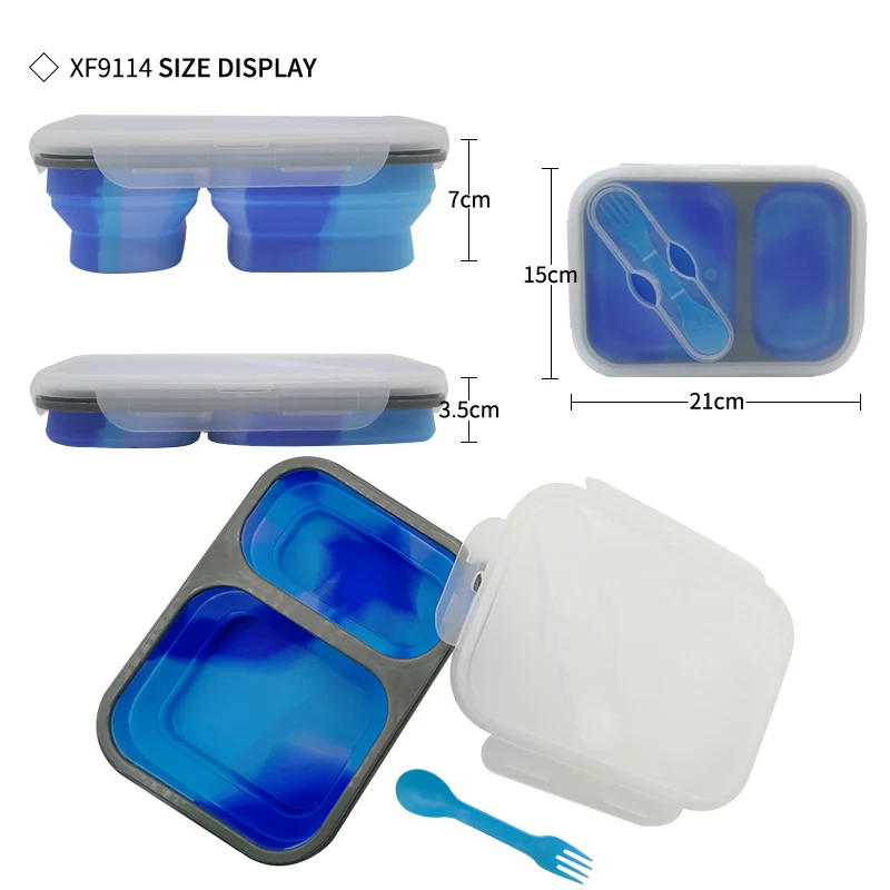 Bento Ланч-бокс складной контейнер для хранения портативная складная миска