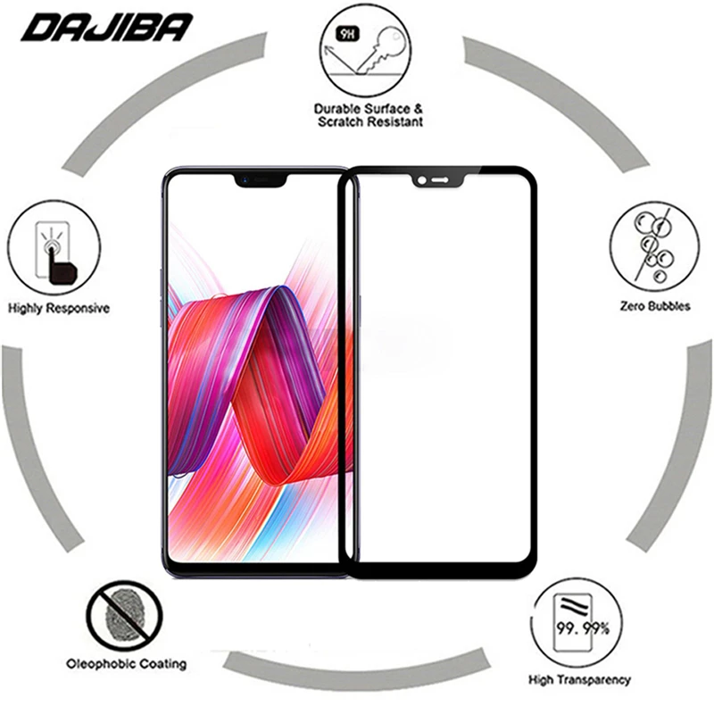 Закаленное стекло для OPPO R15 F7 закаленное Полное покрытие протектор экрана