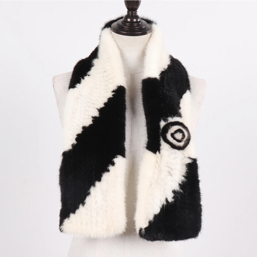 Лидер продаж женский шарф из 100% натурального меха норки натуральный теплый
