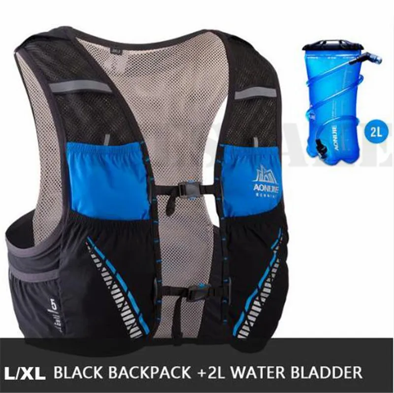 LXL Black 2L Bladder AONIJIE водоотталкивающий для марафонов рюкзак 5L уличная Сумка для бега походный рюкзак жилет марафон водный Пузырь бег гонка - Цвет: LXL Black 2L Bladder