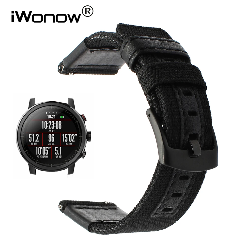 Ремешок для часов из настоящего нейлона и кожи Xiaomi Huami Amazfit Straptos 2/2 S Смарт часы