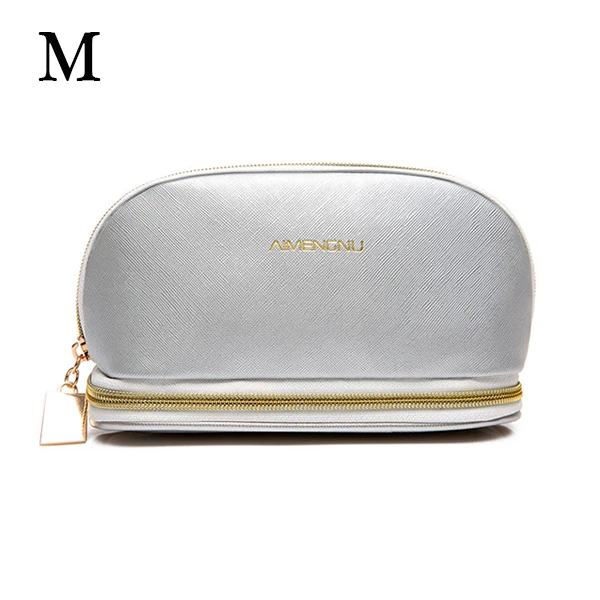 M-Gray Cosmetic bag HMUNII косметичка для путешествий, Несессер для туалетных принадлежностей, косметичка, органайзер для красоты, женские футляры из искусственной кожи, водонепроницаемая косметичка - Цвет: M-Gray Cosmetic bag