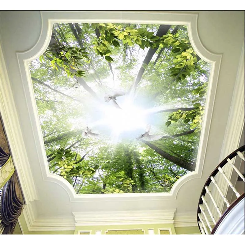 3D фотообои на заказ потолочные обои для стен гостиной нетканная ткань