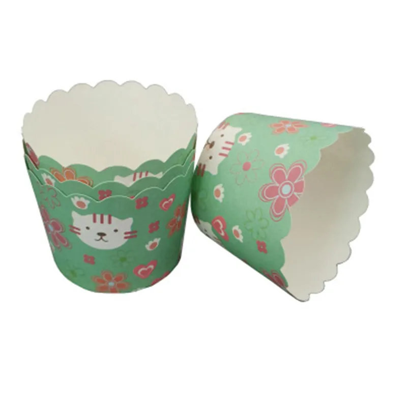 50Pcs Flower Cat Muffin Cupcake Paper Cups Oilproof Wrapper Liner Baking Cup Case Wedding Party Caissettes | Дом и сад