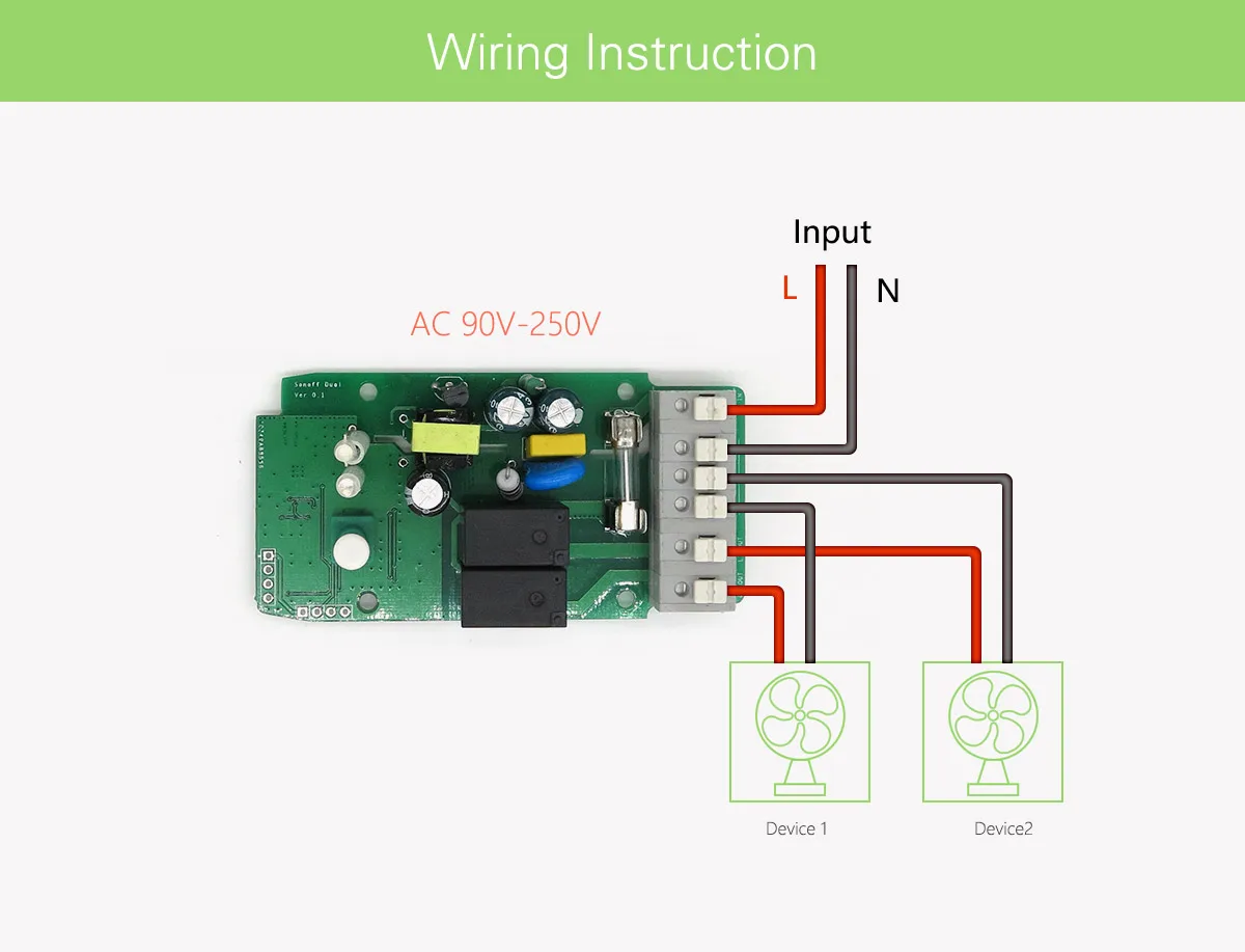 Sonoff двойной 2CH Wi-Fi Smart Switch дом дистанционного Управление Беспроводной выключатель универсальный модуль Таймер Wi-Fi переключатель умный дом Управление;