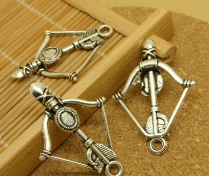 100pc bow and arrow Charm pendants 35*25mm antique silver bronze Handmade Jewelry Making earrings bracelet necklace keychain DIY | Украшения