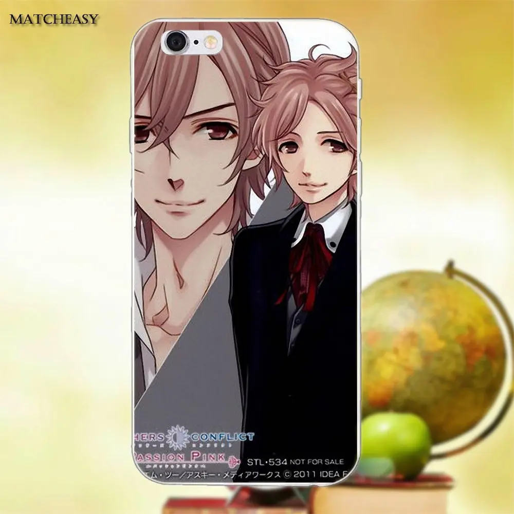 Мягкая Мода для Apple iPhone X XS Max XR 4 4S 5 5C SE 6 6S 7 8 Plus Anime Brothers Conflict | Мобильные телефоны и