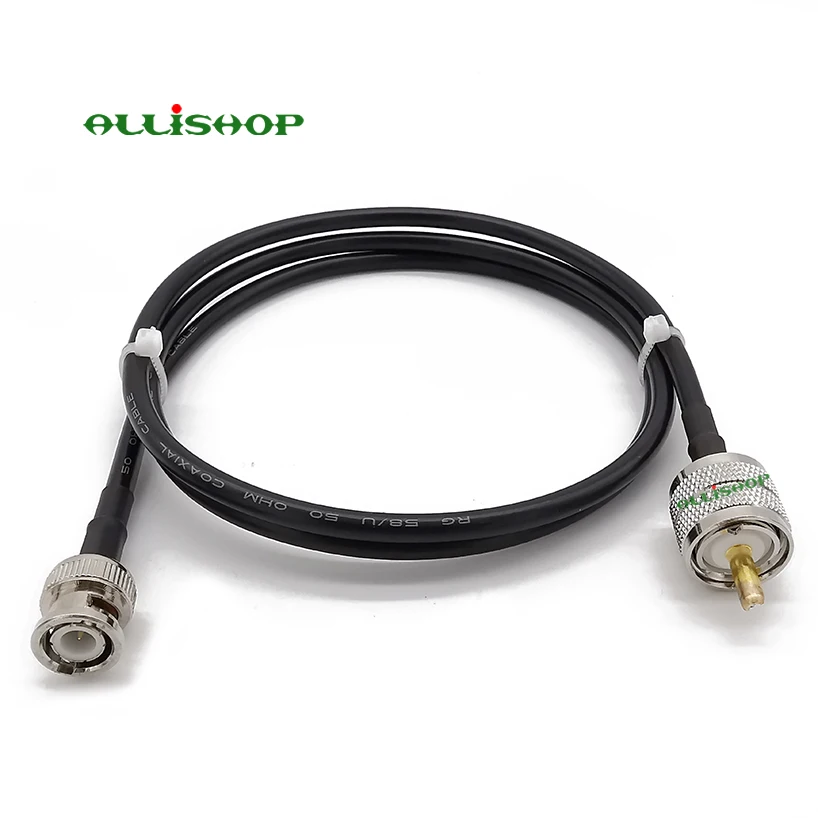 BNC штекер к PL259 RG58 кабель UHF Адаптер двухсторонний радио гибкий соединительный 1 м 3