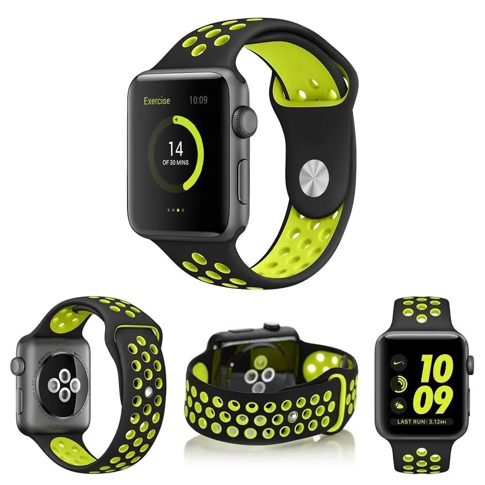 LEONIDAS силиконовый спортивный ремешок для Apple Watch сменный часов полосы серии 3 2 1|sport