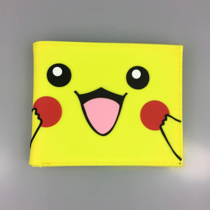 Короткий кошелек с мультяшным принтом Pocket Monster Pokemon Satoshi Pikachu, короткие кошельки, два сложения, кошелек, Детский кошелек, подарок