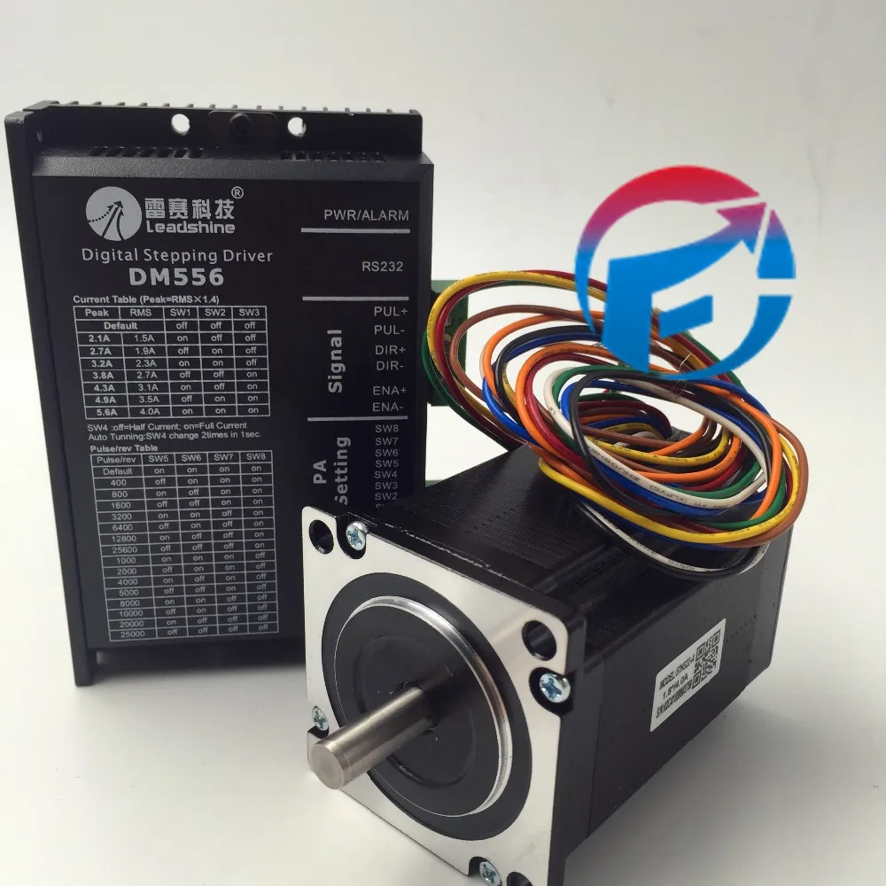 

Leadshine Stepper Motor Drive 2ph 4A 2.2NM NEMA23 57mm Single shaft 18~50VDC For CNC Engraving Machine 57HS22-A+DM556