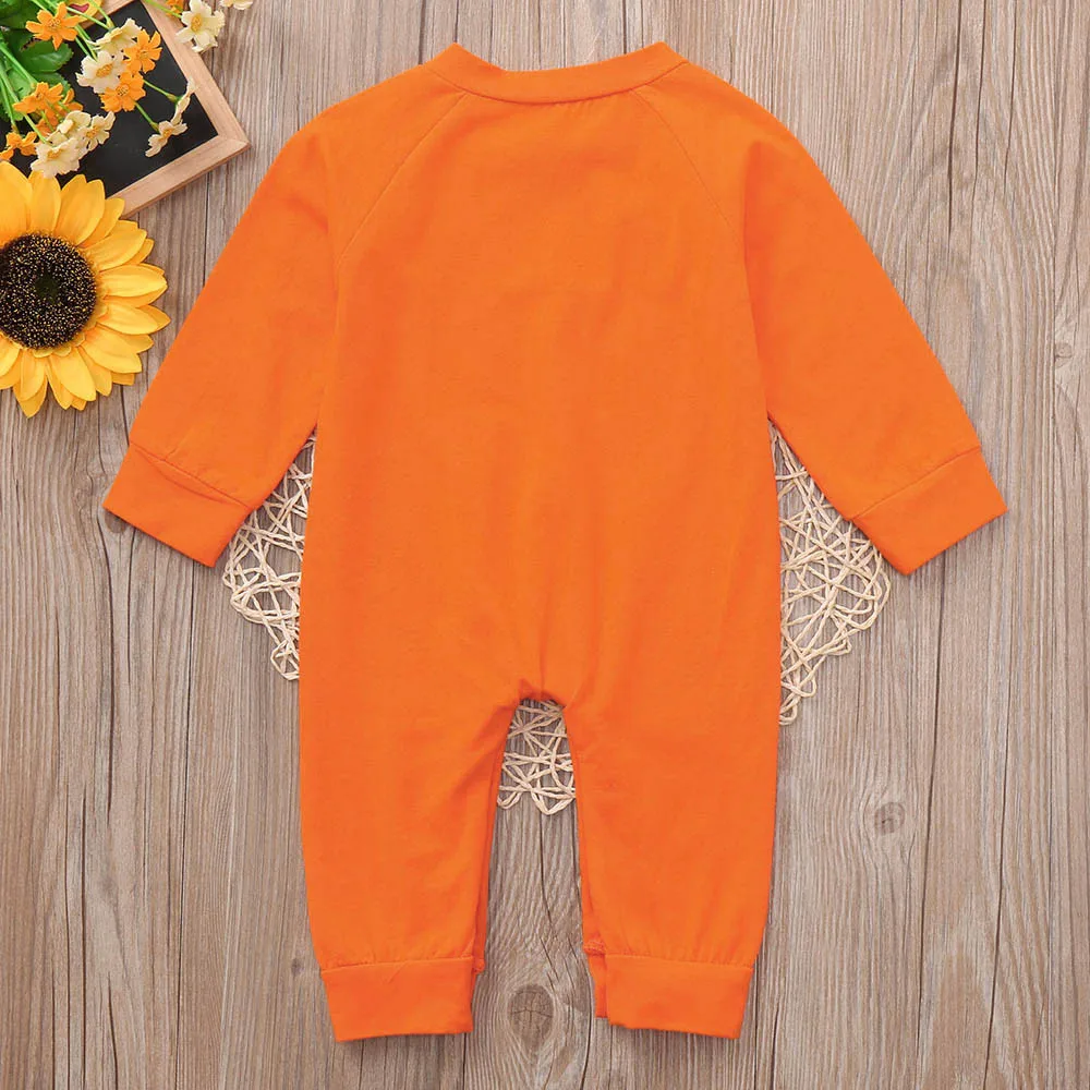 Модный хлопковый комбинезон с длинными рукавами и принтом для новорожденных