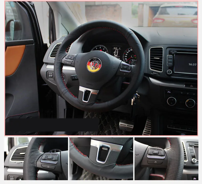 Lsrtw2017 кожаный руль автомобиля покрытие для Volkswagen VW Sharan 2011 2012 2013 seat Alhambra