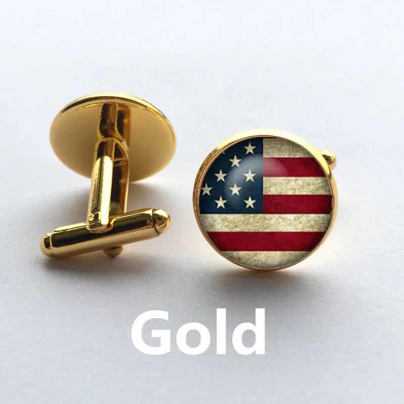 Американский запонки с изображением флага серебряным покрытием флaг сшa yзкиe