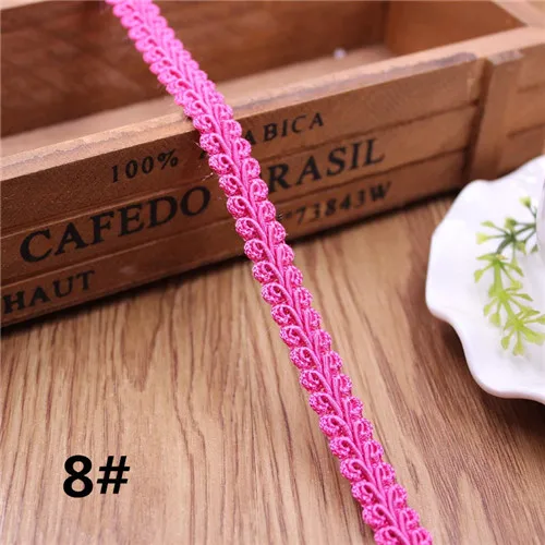 Rose red 1,2 см кривая кружевная отделка Серебряная сороконожка плетеная лента ткань ручной работы DIY Швейные принадлежности для рукоделия аксессуары 4 ярдов - Цвет: Rose red