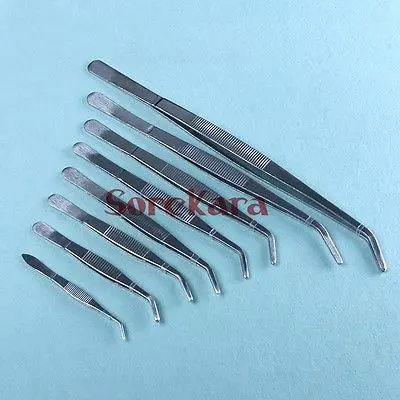 

30cm Stainless Steel Tweezer Curved Round Tip Chemistry Medical Tool