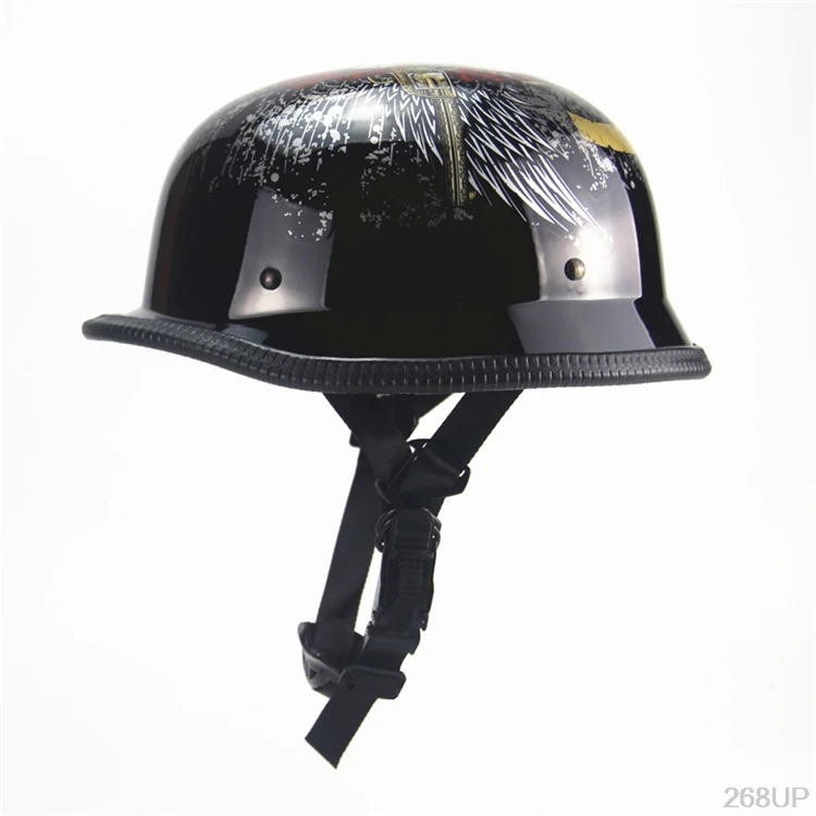 Половина лица винтажный мото rcycle шлем Ретро немецкий Kask Chopper мото скутер шлем голова Защитная Шестерня в горошек Утвержденная