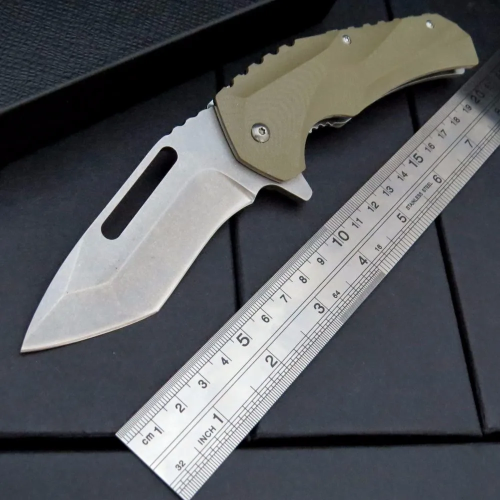 Складной нож Efeng с песочным светом 440C лезвием G10 ручка для кемпинга улицы