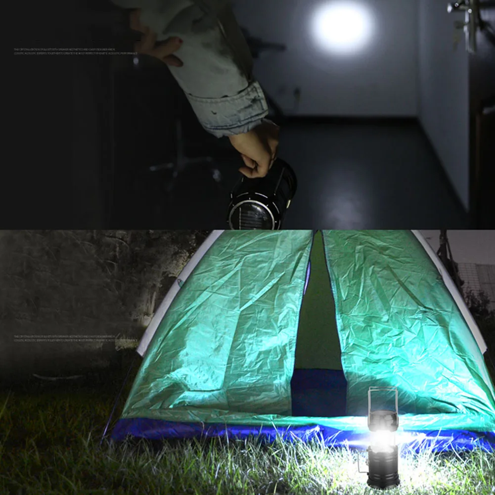

LED Light Lamp Camping Lantern Solar Power USB Flame Ultra Bright Plastic For Outdoor Emergence MC889