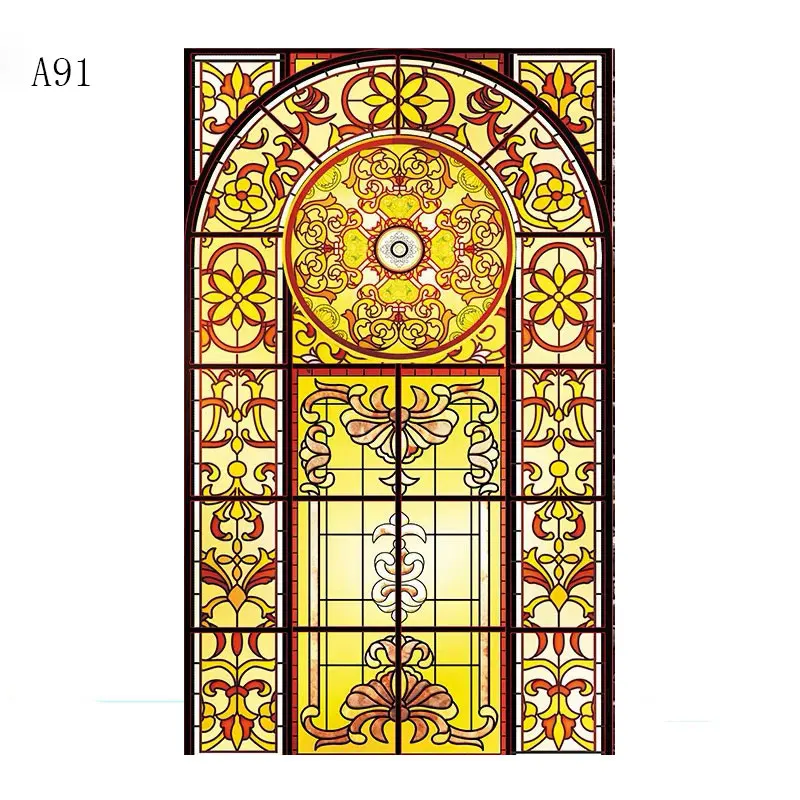 A-91 40x60cm Матовая церковная витражная плёнка на стекла, окна, Электростатическая домашняя фольга, наклейка на дверь, ПВХ, на заказ, самоклеющиеся оконные декоративные пленки - Цвет: A-91 40x60cm