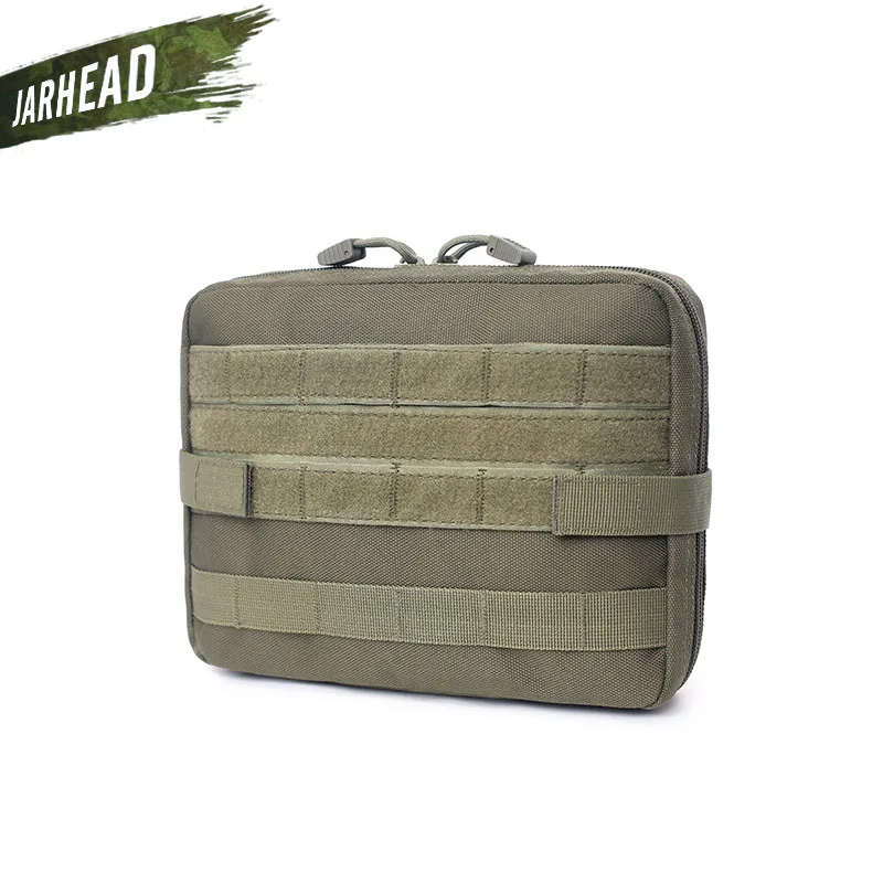 Армейский зеленый 1000D Тактический Molle Чехол нейлоновый черный тактический Чехол большой органайзер для журналов универсальный телефонный медик поясная Сумка EDC Molle чехлы - Цвет: Армейский зеленый