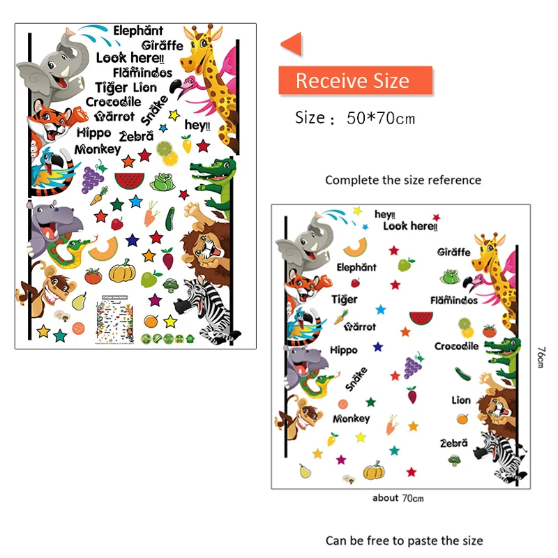 Настенные Стикеры с животными для детской комнаты домашний декор художественные