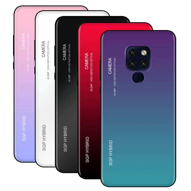 Градиентный чехол из закаленного стекла для телефона huawei honor 8x max mate 20 pro p20 lite p10 plus Nova 3 3i 3e 20x разноцветный Роскошный чехол