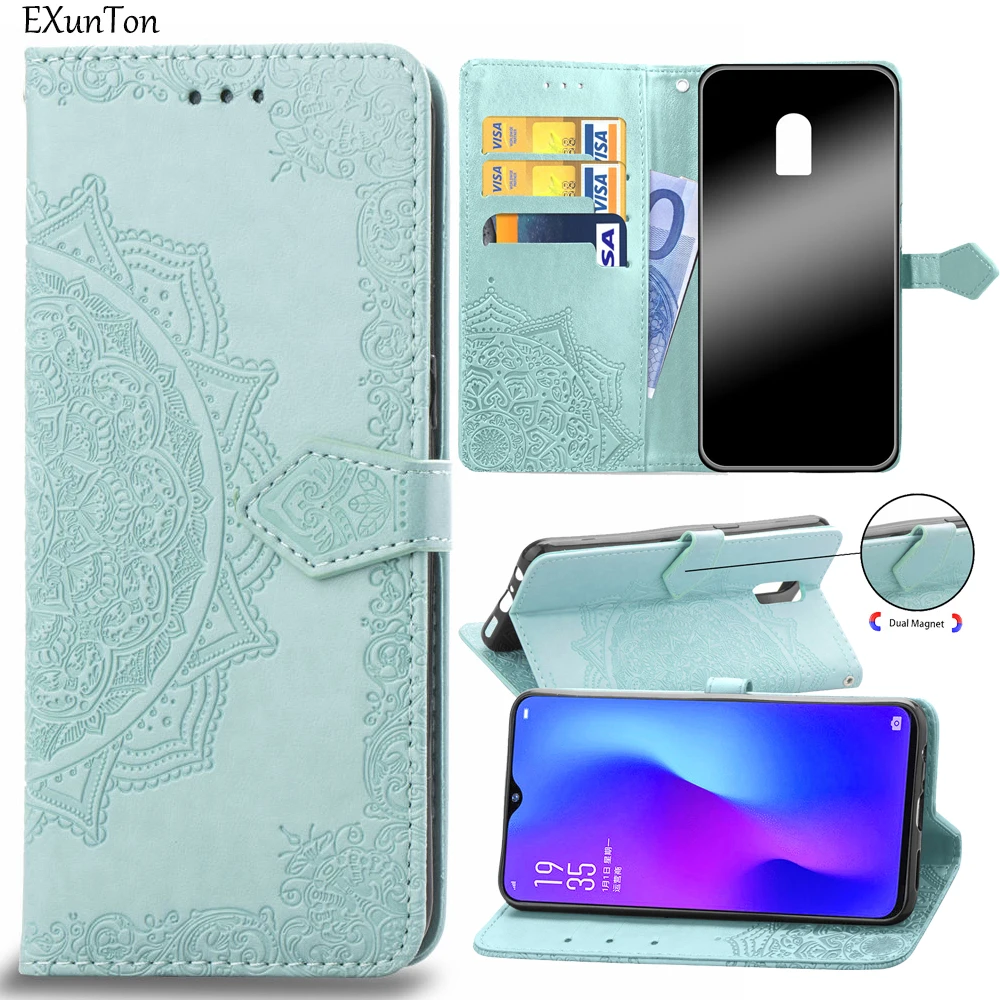 EXUNTON цветок чехол ТПУ для OPPO K1 R17 R15 NEO F7 F5 A3S AX5 A5 A7 A3 Чехол-бумажник из искусственной