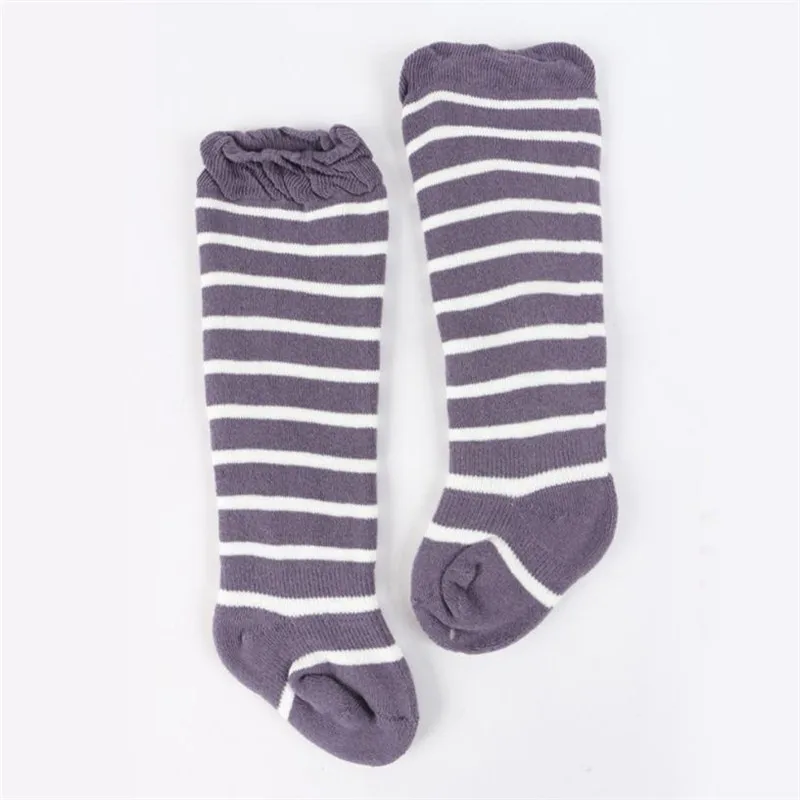 TELOTUNY Baby Girl Socks Knee High Bows Striped Kids Child Bootie Vertical Autumn Winter soft charming comfortable S3FEB12 |