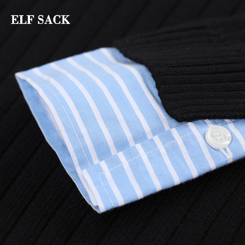 ELFSACK новинка зимний женский свитер хлопок Повседневный водолазка однотонный